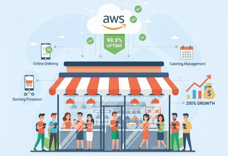 Cafe infrastructure hero illustration