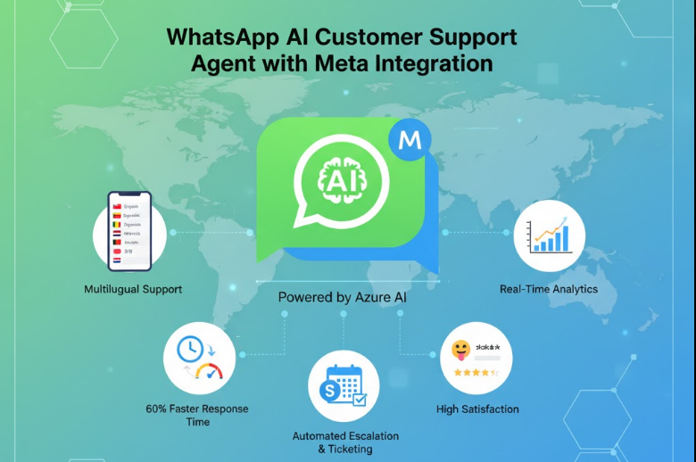 WhatsApp AI support agent conversation screen